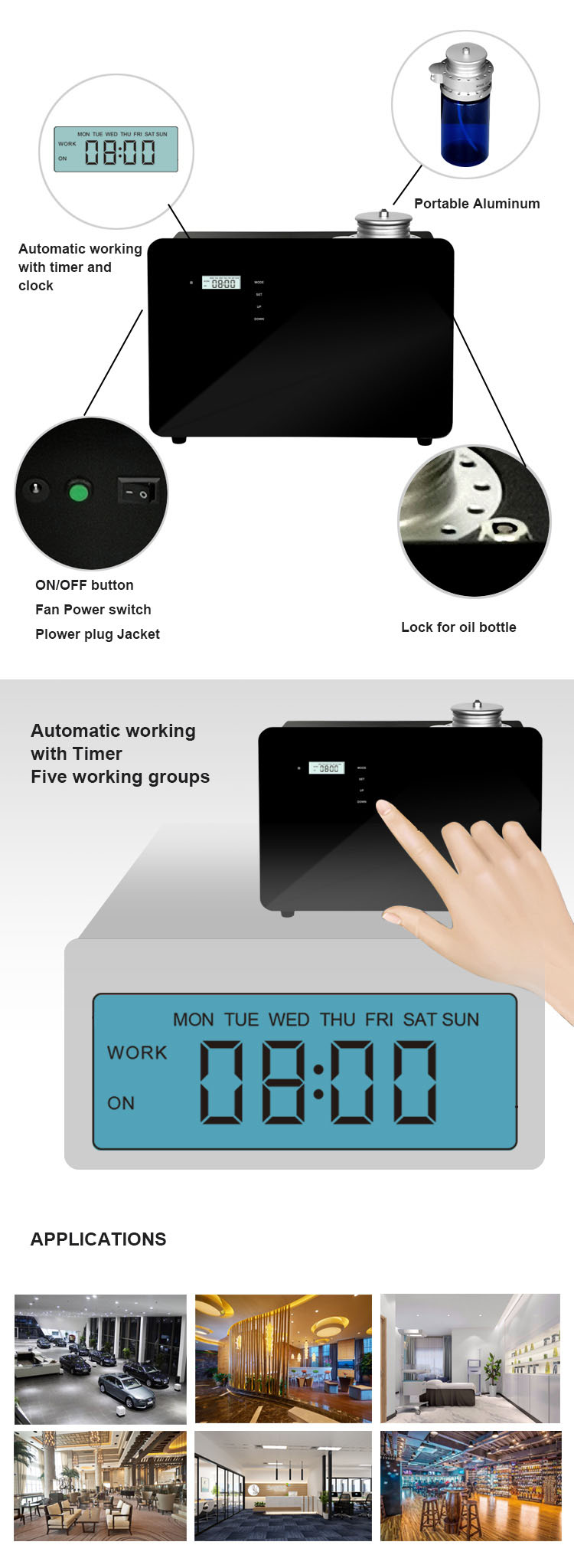 Industrial 5000CBM automization essential oils aroma scent Air Machine with 950 ml refill bottle