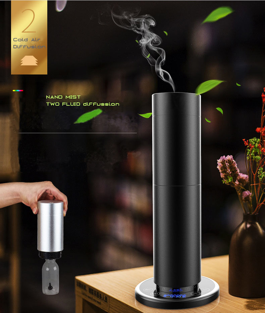 Colorful  Aluminum Quiet working scent air machine with 130ml refill oil bottle for office